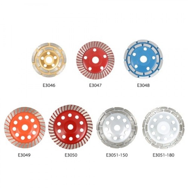 150mm 6" Diamond 2 Row Segment Grinding Wheel Disc Bowl Shape Grinder Cup 20mm Inner Hole for Concrete Granite Masonry Stone Cer