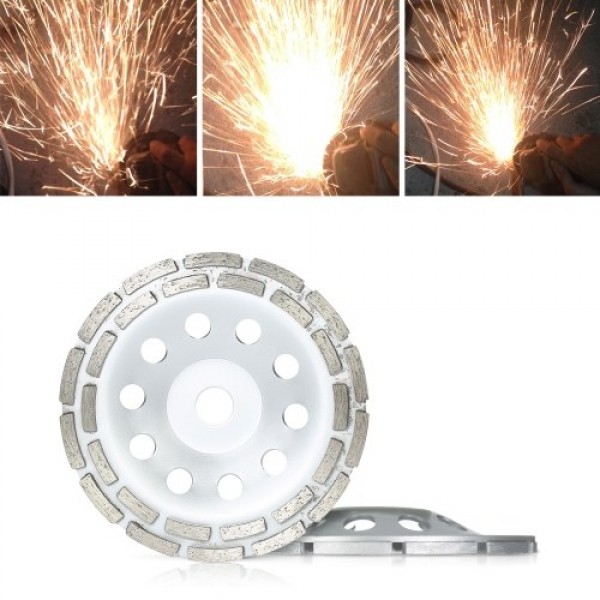 150mm 6" Diamond 2 Row Segment Grinding Wheel Disc Bowl Shape Grinder Cup 20mm Inner Hole for Concrete Granite Masonry Stone Cer