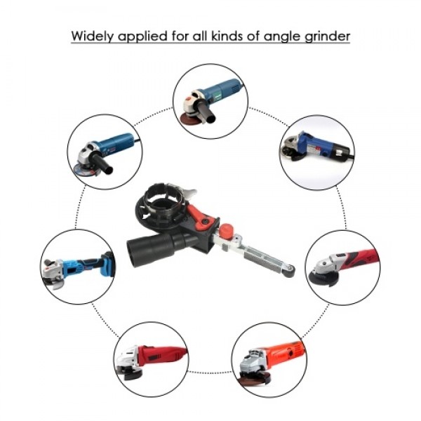 Multifunction Mini DIY Sander Sanding Belt Adapter Bandfile Belt Sander for 115mm 4.5" and 125mm 5" Electric Angle Grinder
