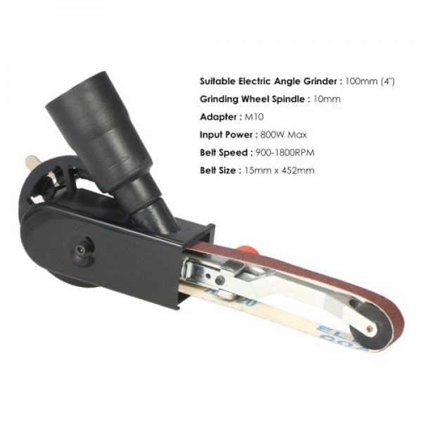 Multifunction Mini DIY Sander Sanding Belt Adapter Bandfile Belt Sander for 115mm 4.5" and 125mm 5" Electric Angle Grinder