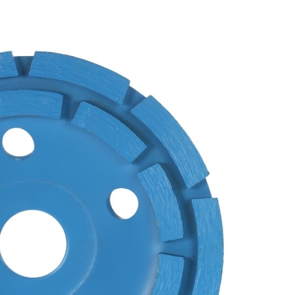 125mm 5" Diamond 2 Row Segment Grinding Wheel Disc Bowl Shape Grinder Cup 22mm Inner Hole for Concrete Granite Masonry Stone Cer