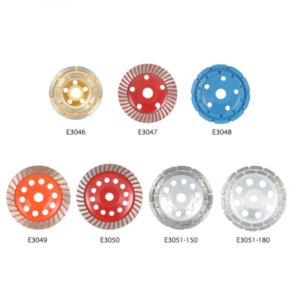 125mm 5" Diamond 2 Row Segment Grinding Wheel Disc Bowl Shape Grinder Cup 22mm Inner Hole for Concrete Granite Masonry Stone Cer