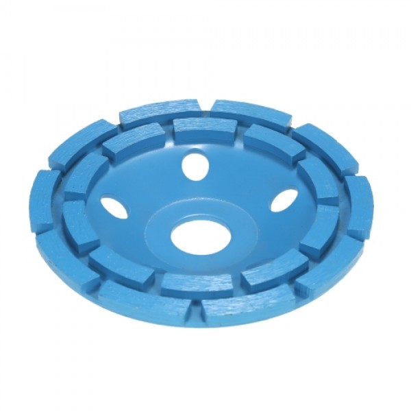125mm 5" Diamond 2 Row Segment Grinding Wheel Disc Bowl Shape Grinder Cup 22mm Inner Hole for Concrete Granite Masonry Stone Cer