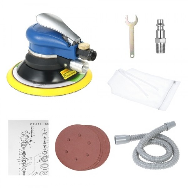 6 Inches 10000RPM Pneumatic Air Sander Car Paint Care Tool Polishing Machine Electric Woodworking Grinder Polisher