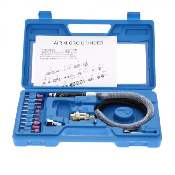 Multi-function Mini Pencil Polishing Rotary Cutting Tool Set Professional Air Micro Die Grinder Kit 16pcs 65000 RPM