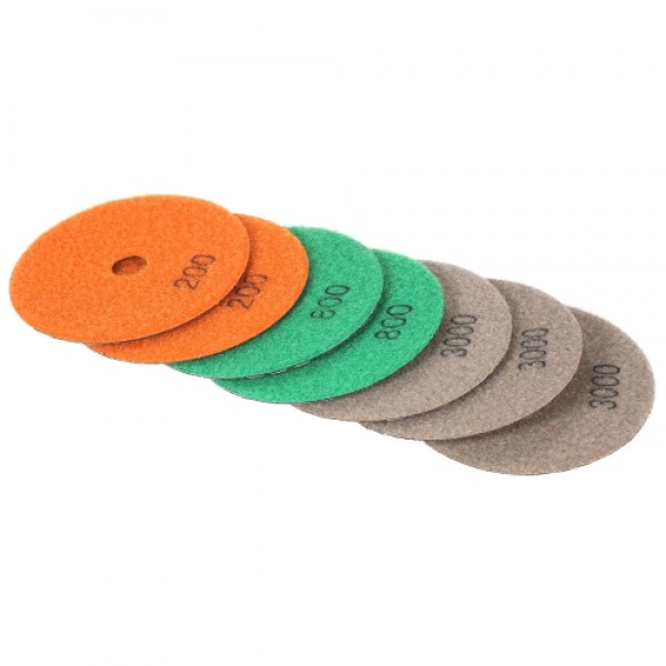 7pcs/Set 4" Diamond Dry Polishing Pads Grinding Disc for Granite Marble Stone Ceramic Tiles