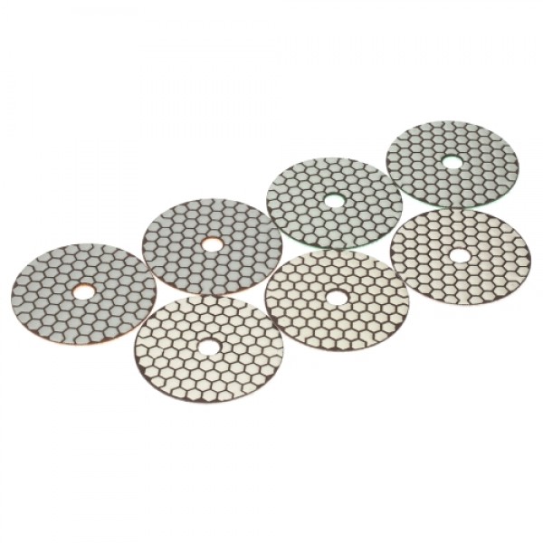7pcs/Set 4" Diamond Dry Polishing Pads Grinding Disc for Granite Marble Stone Ceramic Tiles