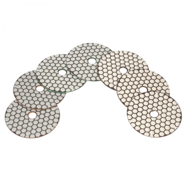 7pcs/Set 4" Diamond Dry Polishing Pads Grinding Disc for Granite Marble Stone Ceramic Tiles
