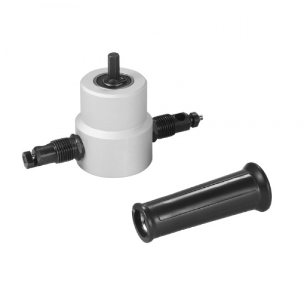 Double Head Nibble Metal Cutting Sheet Nibbler Saw Cutter 360 Degree Adjustable Drill Attachment Power Tool Accessories Cutting 