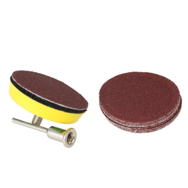60PCS 50mm 2" Sander Disc Sanding Disk 100-2000 Grit Paper with 2inch Abrasive Polish Pad Plate for Dremel Rotary Tool