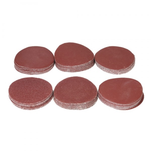 60PCS 50mm 2" Sander Disc Sanding Disk 100-2000 Grit Paper with 2inch Abrasive Polish Pad Plate for Dremel Rotary Tool