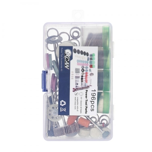 196pcs 1/8" Shank Rotary Tool Accessories Set Sanding Grinding Brushing Polishing Bits Accessory Kit with Storage Box for Dremel