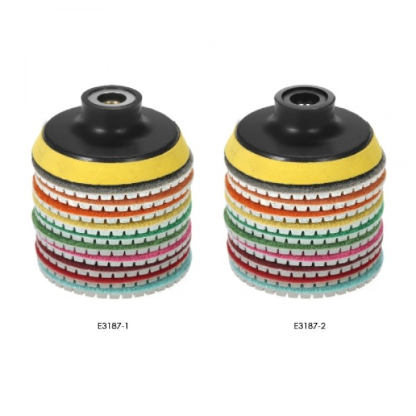 10pcs 3" Diamond Flexible Wet Polishing Pads Grinding Disc + 1pc Backing Pad for Granite Marble Stone Ceramic Tile Concrete