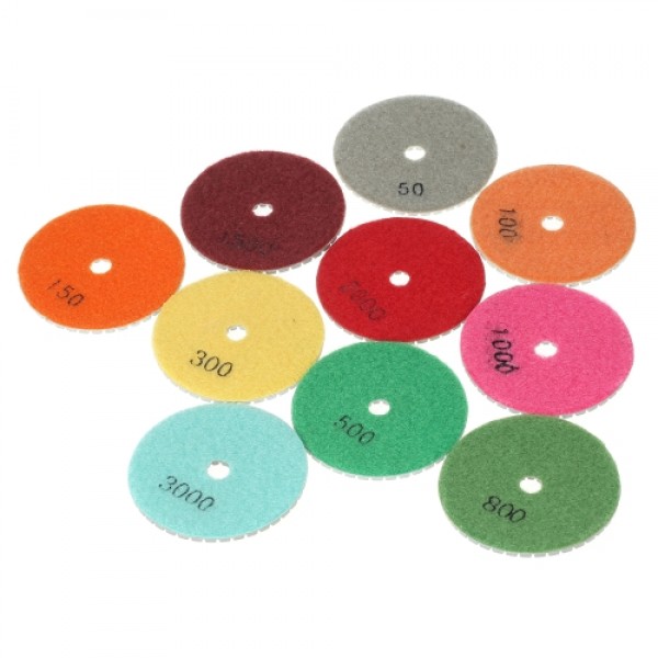 10pcs 3" Diamond Flexible Wet Polishing Pads ...
