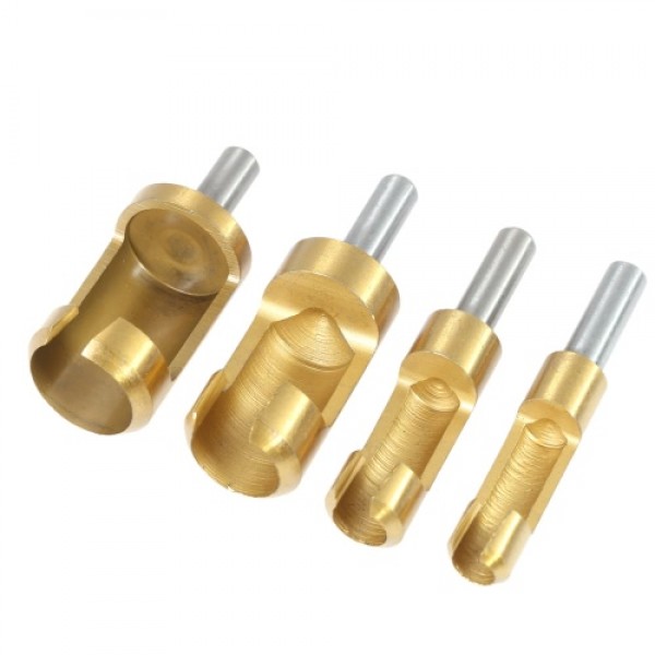 4pcs/set 1/4" Shank Titanium Barrel Cork Dril...