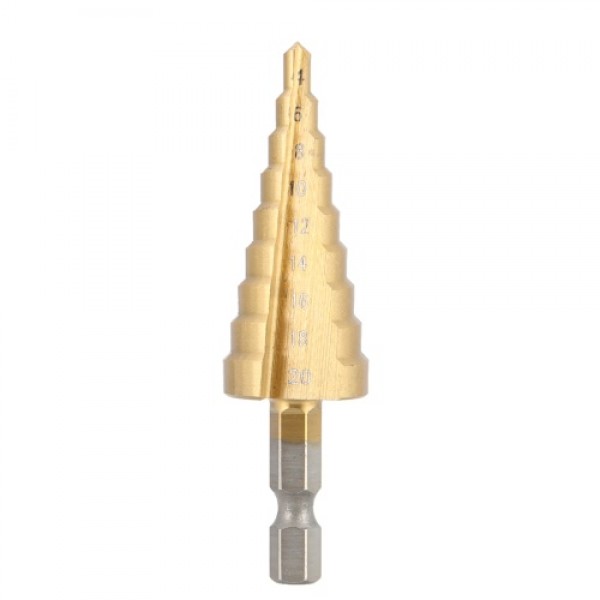 3 Pcs/set HSS Titanium Coated Straight Flute Step Drill Bits Essential Hardware Tool Pagoda Drill Bit Set 3-12mm 4-12mm 4-20mm