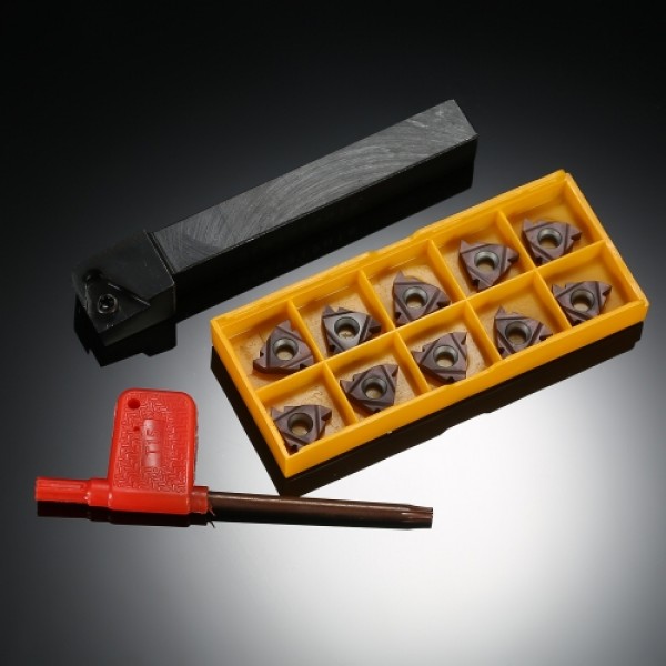 10pcs/box VP15TF 16ER AG60 Carbide Inserts + SER1212H16 Insert Holder + T15 Wrench Lathe Threading Turning Tool Set for CNC Mach