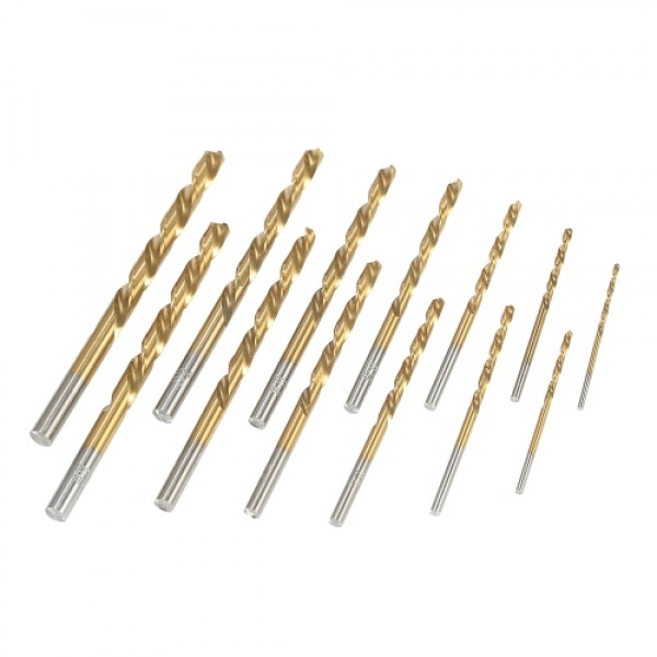 13pcs Left Handed Drill Bit Set M2 HSS with Titani...