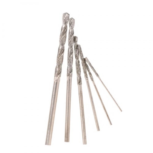 7pcs High Hardness Diamond Coated Twist Drill Bit Set Needle Drills Jewelry Agate Fine Drilling