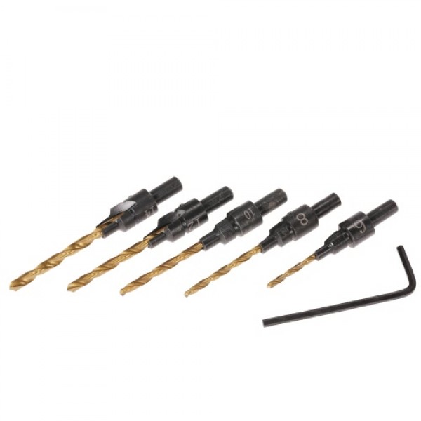 5pcs HSS Countersink Drill Cone Bit Set #6 #8 #10 ...