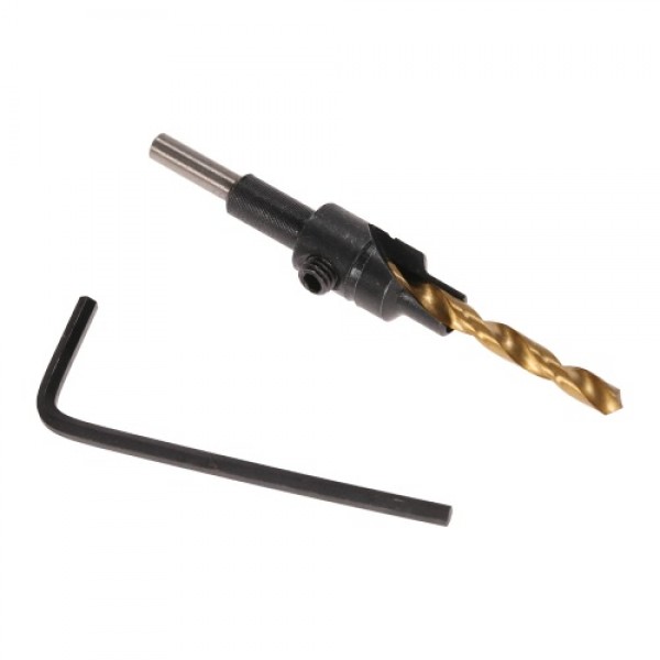 5pcs HSS Countersink Drill Cone Bit Set #6 #8 #10 #12 #14 Quick Change Hex Shank For Woodworking Screw Carpentry Reamer Chamfer 
