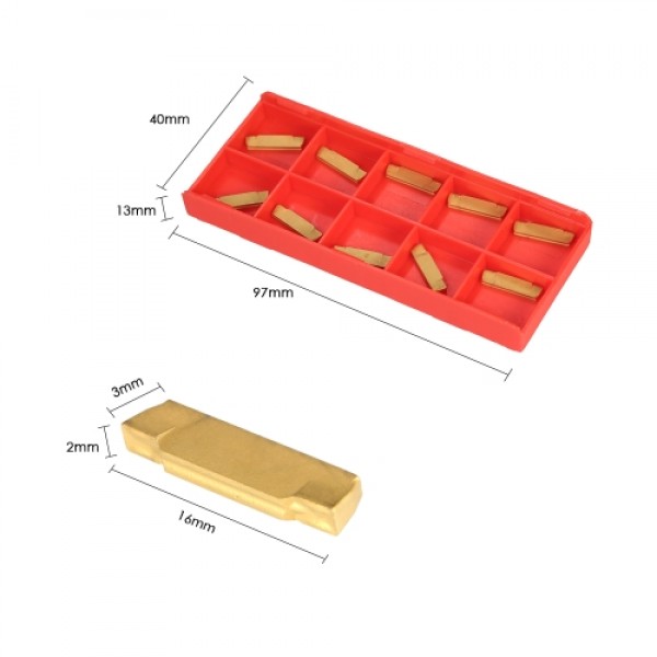 10pcs/box MGMN200-G 2mm Width Carbide Inserts for MGEHR/MGIVR Lathe Grooving Cut-Off Tool