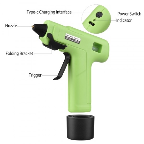 Rechargeable Hot Melt Glue Machine Children's Cordless Portable Small Handheld Manual DIY Glue Machine for Toy Repair Glass Smal
