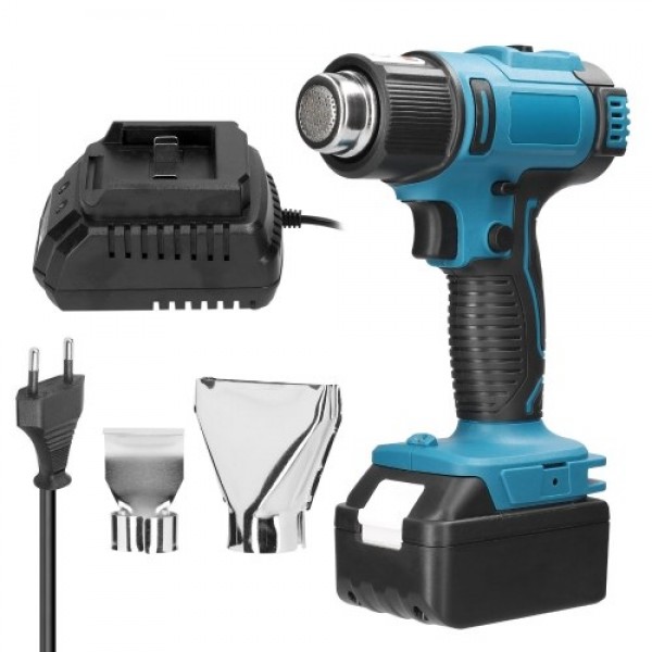 Cordless Handheld Hot Air Machine Lithium Rechargeable Heating Equipment Temperatures Adjustable Power Tool with 2 Nozzles