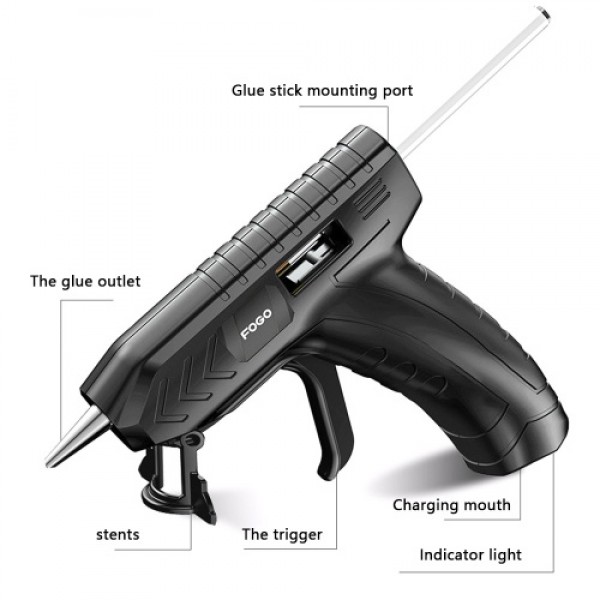 Professional Cordless Hot Melt Glue Machine USB Rechargeable Craft DIY Repairing Tool Kits with Glue-Stick