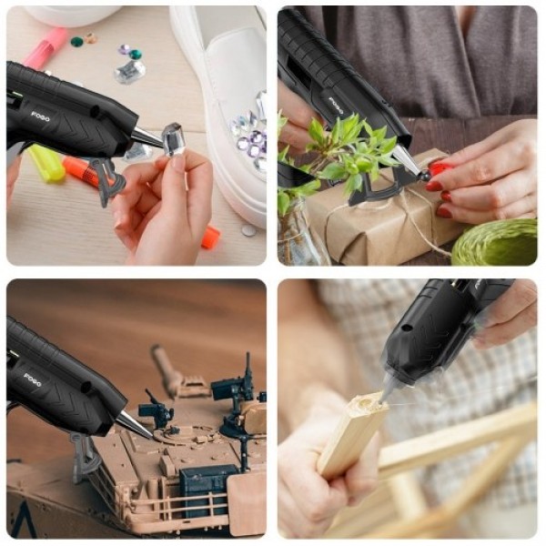 Professional Cordless Hot Melt Glue Machine USB Rechargeable Craft DIY Repairing Tool Kits with Glue-Stick
