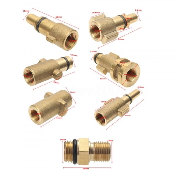 Adjustable Car Wash Snow Foam Lance Pressure Nozzle Soap Bottle Gun 1/4" Adapter for Karcher Bosch Lavor Nilfisk Bubble Foaming 