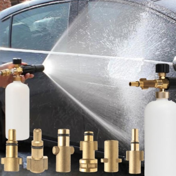 Adjustable Car Wash Snow Foam Lance Pressure Nozzle Soap Bottle Gun 1/4" Adapter for Karcher Bosch Lavor Nilfisk Bubble Foaming 