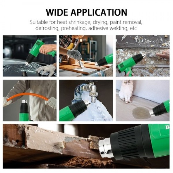 Electronic Heat Gun Heavy Duty Hot Air Gun Dual Temperature Settings Handheld Industrial Heat Gun for Heat Shrinkage Drying Pain