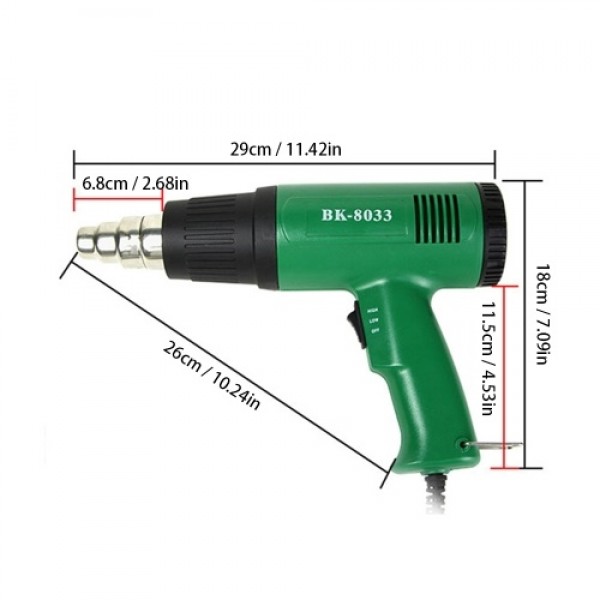 Electronic Heat Gun Heavy Duty Hot Air Gun Dual Temperature Settings Handheld Industrial Heat Gun for Heat Shrinkage Drying Pain
