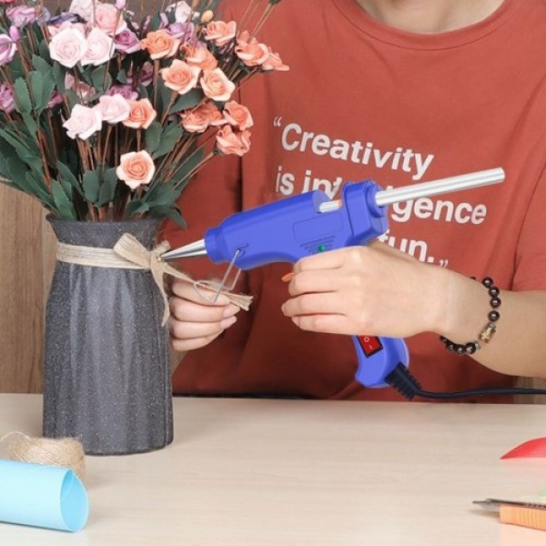 20W Portable Hot Glue Gun with 12 Glue Sticks Kids Handheld Mini Glue Gun Household Melt Glue Gun for DIY Arts Crafts Repair
