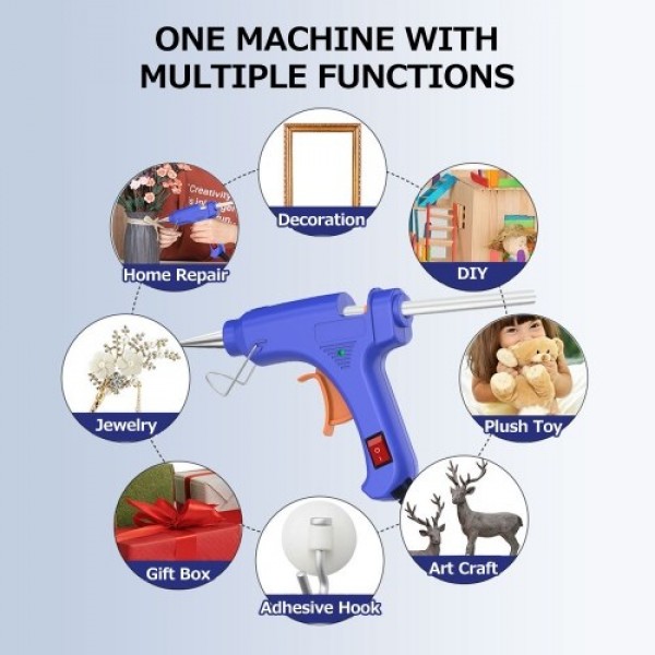 20W Portable Hot Glue Gun with 12 Glue Sticks Kids Handheld Mini Glue Gun Household Melt Glue Gun for DIY Arts Crafts Repair