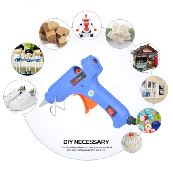 20W Hot Melt Glue Gun Hot Melt Glue Machine Multifunctional Industrial Household DIY Glue Gun with Switch Button Blue HJ005