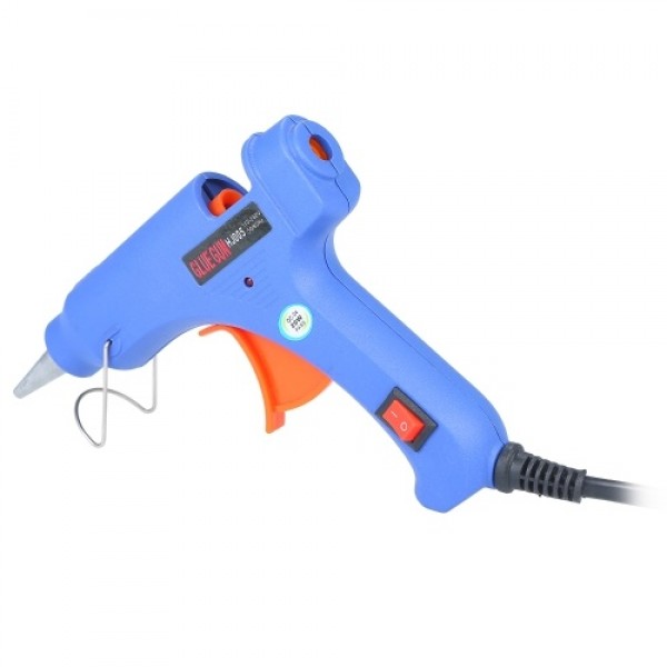 20W Hot Melt Glue Gun Hot Melt Glue Machine Multifunctional Industrial Household DIY Glue Gun with Switch Button Blue HJ005