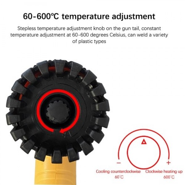 750W Hot Air Machine Heat Machine Adjustable Temperature Welding Device Auto Plastics Pipes Welding Repairing Tool