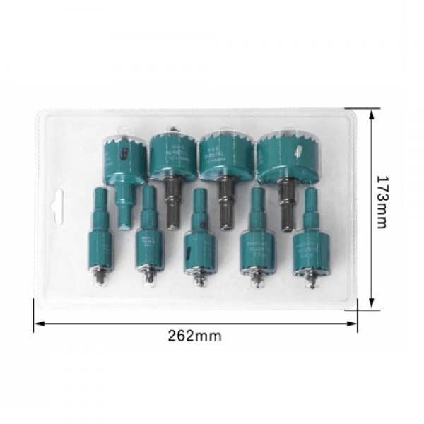 9 PCS Bi-metal Hole Saw Drill Bit Set 19mm-51mm High Speed Steel Multifunction Hole Drilling Drill Bits with Hex Shank for Wood 