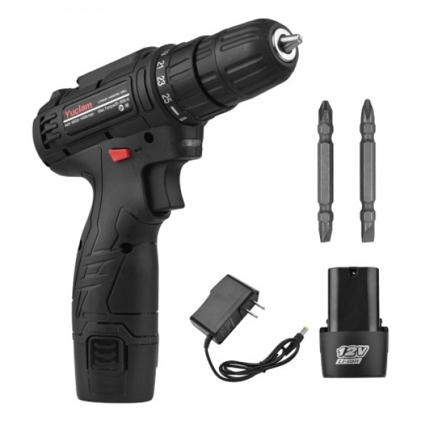 12V Cordless Screwdriver Yuclam Electric Screwdriv...