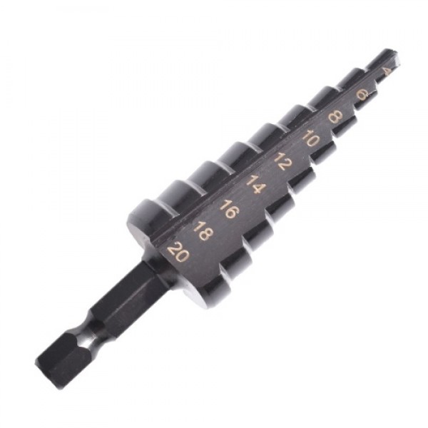 3PCS HSS Cobalt Stepped Drill Bit Set Practical Black Nitride Coated Metal Drilling Bits Kit for Thin Iron/Steel/PVC/Wood Panel