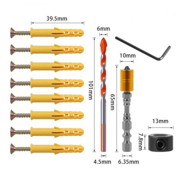 Wall Screws and Anchors Magnetic Cross Head Screwdriver Bit Plastic Drywall Anchor and Screw Kit Wall Hanging Kit for Plasterboa
