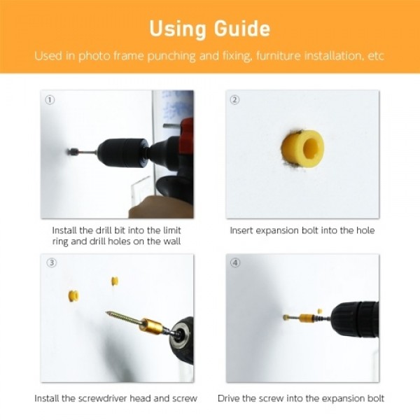 Wall Screws and Anchors Magnetic Cross Head Screwdriver Bit Plastic Drywall Anchor and Screw Kit Wall Hanging Kit for Plasterboa