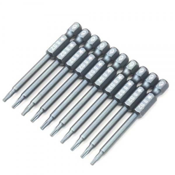 10pcs 1/4 Inch Hex Shank Magnetic Screwdriver Bits Set 65mm S2 Alloy Steel Hex Head Screwdriver Bits Professional Chamfered Ende