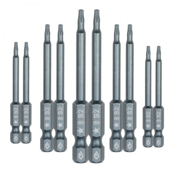 10pcs 1/4 Inch Hex Shank Magnetic Screwdriver Bits Set 65mm S2 Alloy Steel Hex Head Screwdriver Bits Professional Chamfered Ende