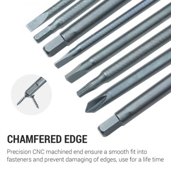 10pcs 1/4 Inch Hex Shank Magnetic Screwdriver Bits Set 65mm S2 Alloy Steel Hex Head Screwdriver Bits Professional Chamfered Ende