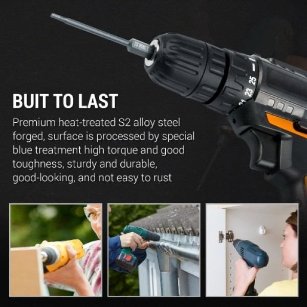 10pcs 1/4 Inch Hex Shank Magnetic Screwdriver Bits Set 65mm S2 Alloy Steel Hex Head Screwdriver Bits Professional Chamfered Ende