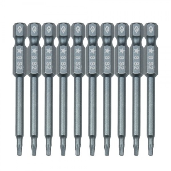 10pcs 1/4 Inch Hex Shank Magnetic Screwdriver Bits Set 65mm S2 Alloy Steel Hex Head Screwdriver Bits Professional Chamfered Ende
