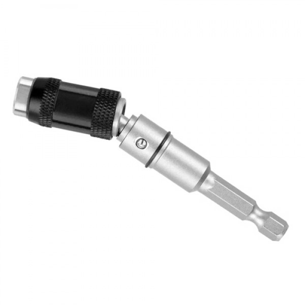 Magnetic Rotary Screw Drill Tip with 20 Degrees Pivot Mode Quick Change Bit Holder (Silver)